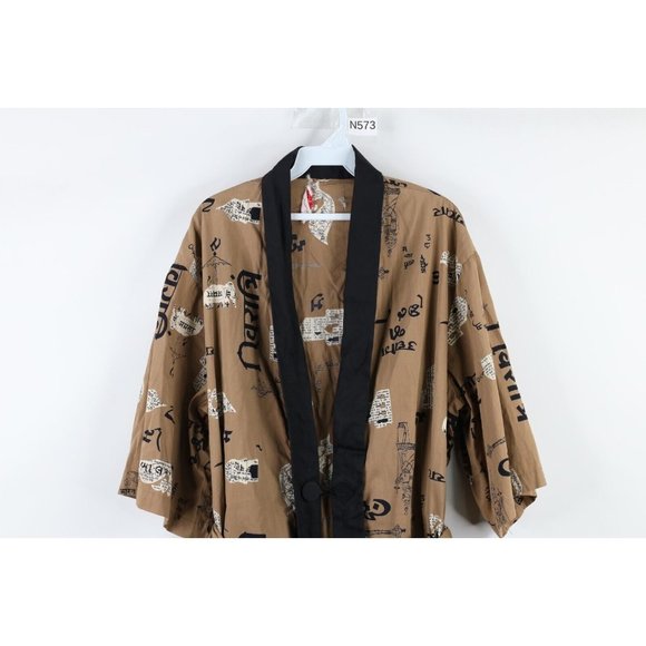 Vintage 70s Streetwear Womens Size XL Short Sleeve Belted Bath Robe Loungewear - Picture 2 of 9